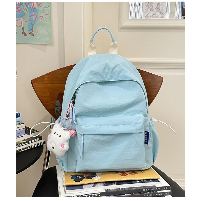 Japanese Soft Girl Bag Female Korean Version of Solid Color Joker Girl Backpack Junior High School Students High School Students Backpack.
