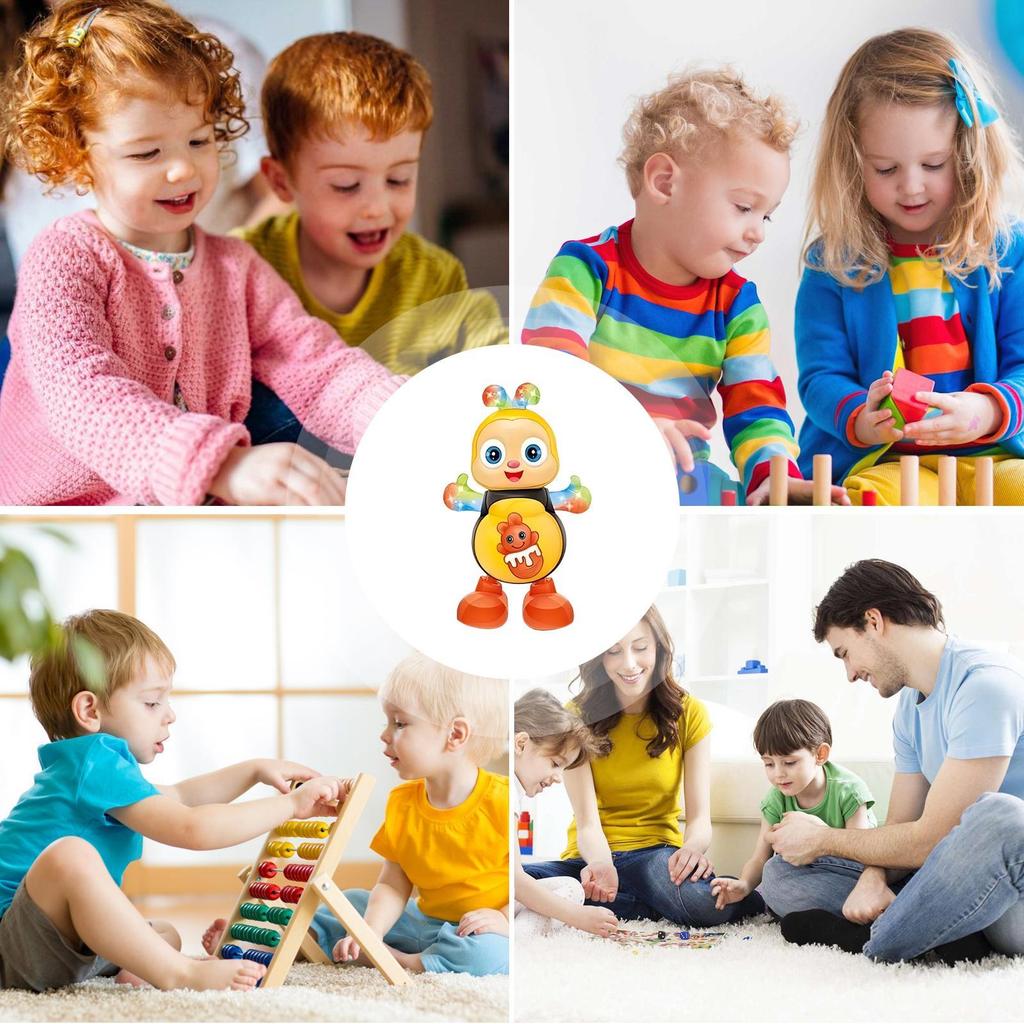 Electric Dancing Bee Electric Toys Musical Toys Interactive Toys Singing Animal with Lights & Music Cartoon Bee Educational Toys