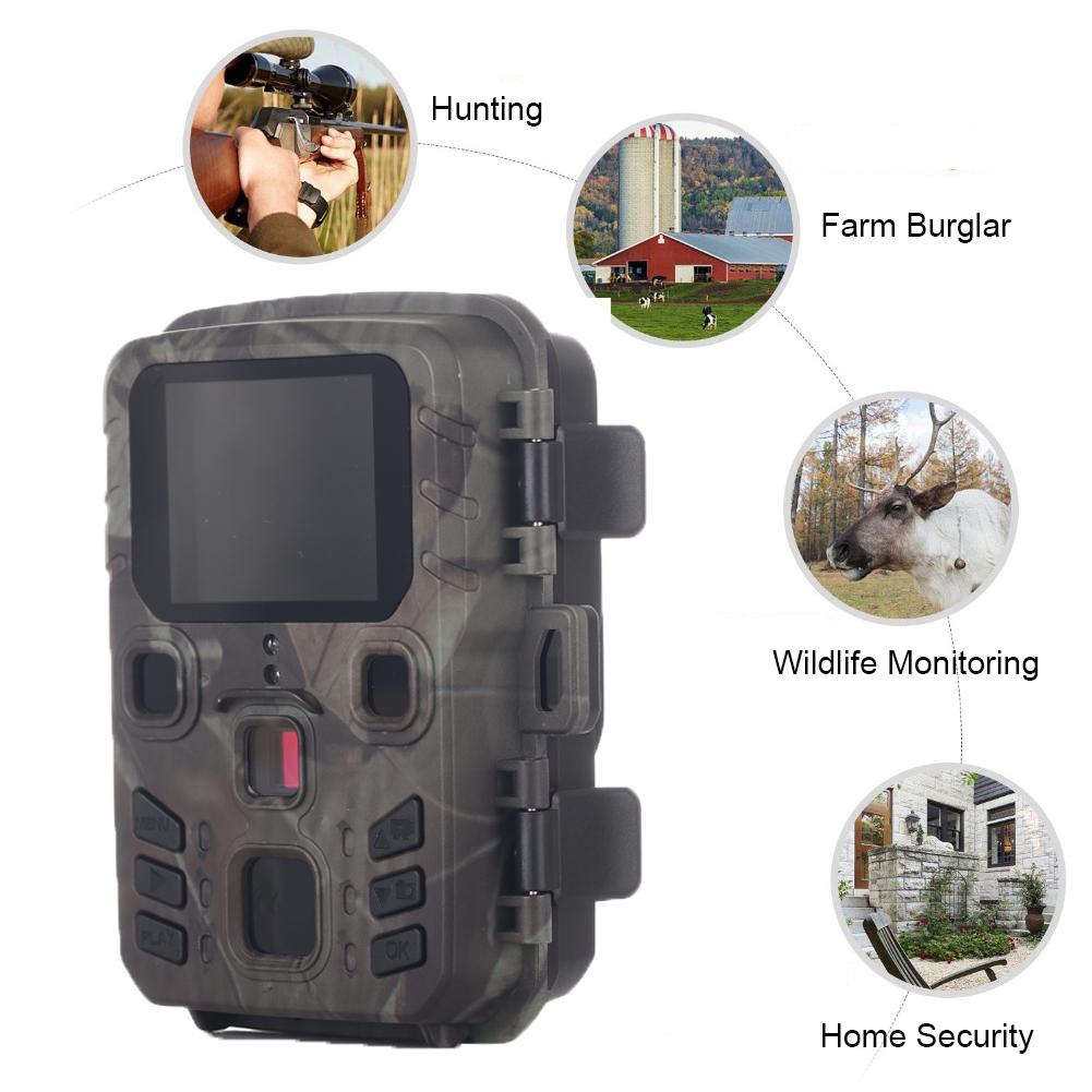 20mp 1080p kamera obserwacyjna myśliwska Mini301 z noktowizorem zwiad dzikiej przyrody Po pułapki 0,45s wyzwalacz wodoodporna kamera myśliwska