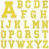 8Cm Full Embroidery English Letter Patch Sticker, Clothes Decoration Yellow Letter Embroidery Cloth Sticker, Bag Embroidery Sticker