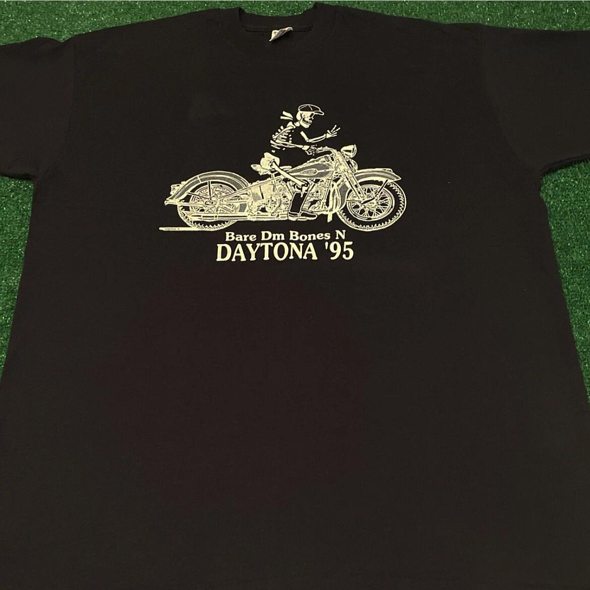 VTG 90s Daytona Beach Bike Week Bare Bones Hard Drive Vintage 1995 Shirt XXL L