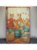 Vintage Metal Cat Coffee Sign Wall Art Kitchen Decor