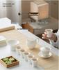 Premium White Porcelain Yangzhi Jade Kung Fu Tea Set with Three-Talent Lid Bowl, Gong Dao Bei, Tea Sea, and Customizable Tea Cups.