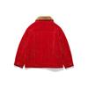 Lining Rich Daily Solid Color Letter Print Fleece Collar Jacket Corduroy Cotton Coat Women Jackets Samba-Red AFDT014-1