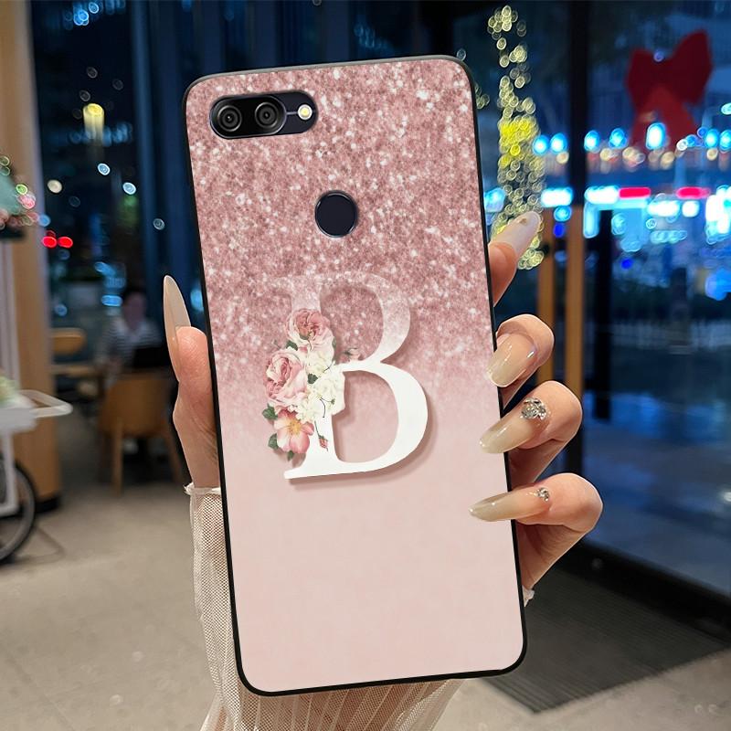 

Phone Casing For ASUS Zenfone Max Plus (M1) ZB570TL Black Case Unique Initial Letter Couple Silicone Shockproof Soft Cover Max Plus M1 ZB570TL