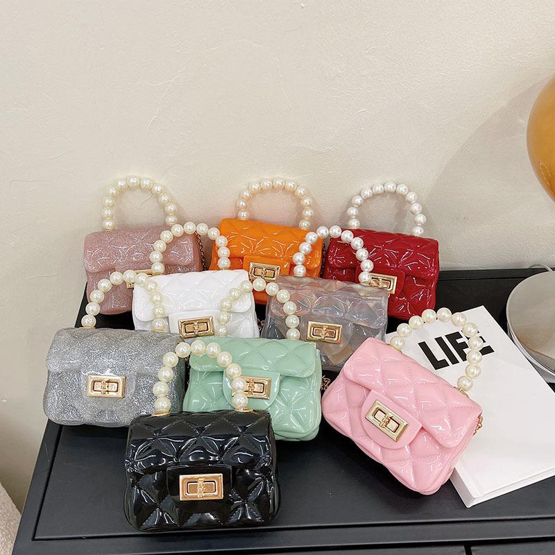 Jelly Bag South East Asia Children'S Bag Chain Pearl Handbag Rhombus Women'S Bag