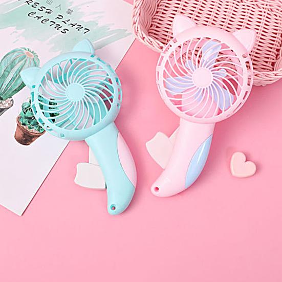 Student Fan Strong Wind Comfortable Grip Cat Design Mini Hand Pressure Fan for Home