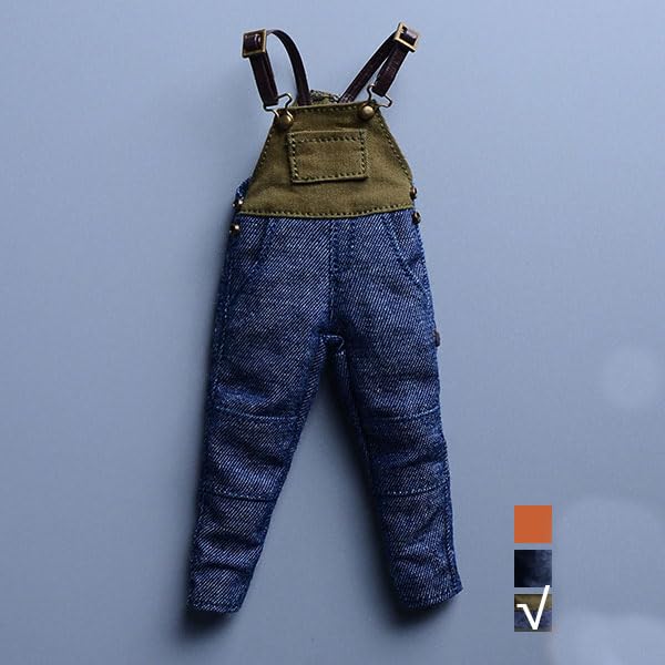 

1/12 scale Flocked Suspender Overalls (body, head, shoes, etc. not included) Blue-green color blocking