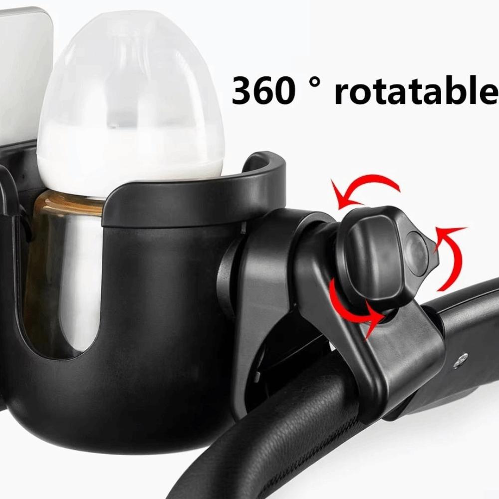 Baby Pram Milk Bottle Rack 360° Rotate Mobile Phone Holder Water Cup Holder  Stroller Accessories