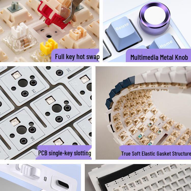 RKR75 Bluetooth Tri-Mode RGB Hot-Swappable Mechanical Keyboard for Esports