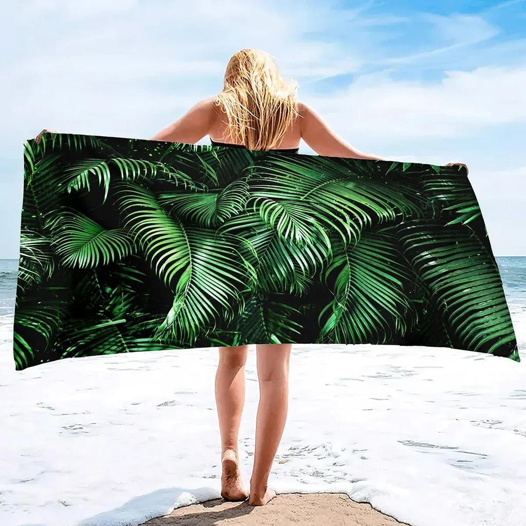 Palm Leaf Beach Towels Soft Microfiber Lightweight Sport Pool Towels Palm Leaves Bath Towel Sandless Quick Dry Swimming Cover