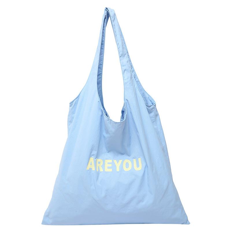 Urban Casual Nylon Letter Design Tote Bag Spacious For Work And Casual Outings