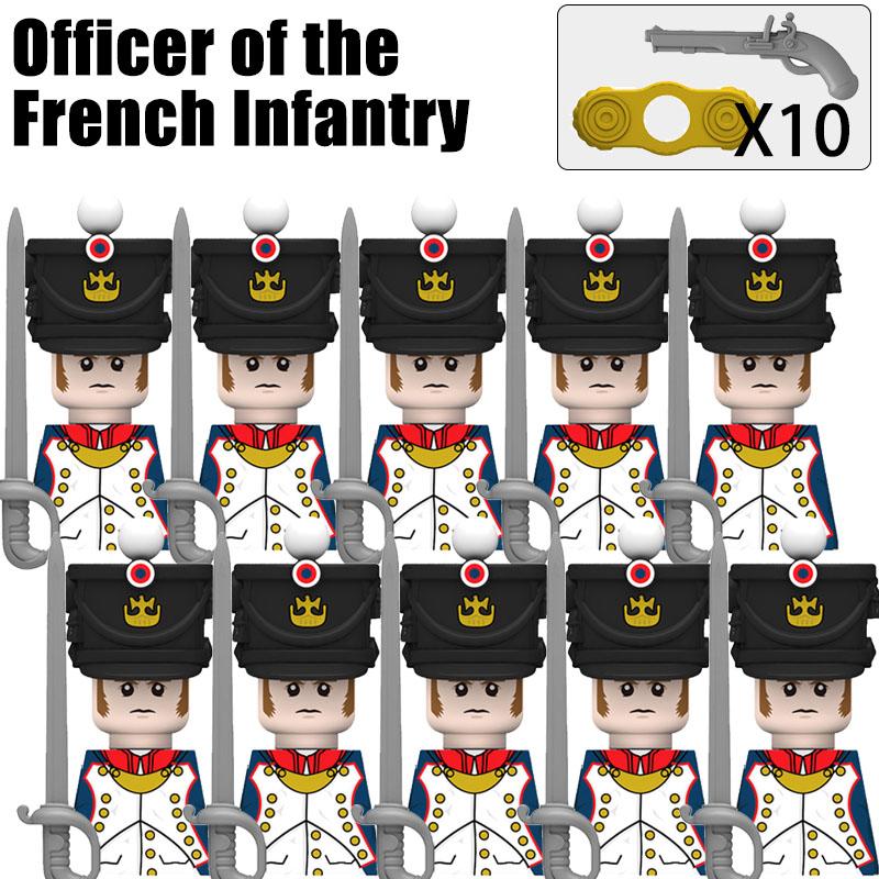 Kids Toys Napoleonic Wars Building Blocks 10pcs/lot Fusilier Lancer Soldiers Mini Action Figures Toys For Kids Christmas Gifts