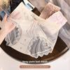 Plus Size Female Summer Sexy Seduction Lace 7A Antibacterial Cotton Extended Crotch Transparent Mesh Briefs