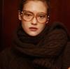 Wool Cable Knit Muffler (Brown)