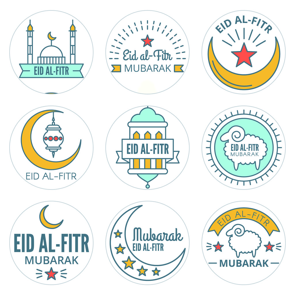 60-120pcs Eid Ramadan Kareem Decor Ramadan Mubarak Stickers Muslim Islamic Kareem Happy Aid Gifts Ramadan and Eid Decor for Home