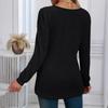 Women's Fashionable Casual Versatile Square Neck Long Sleeve Plus Size Top