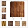 Rustic Shower Curtain Vintage Vertical Wood Planks Distressed Rustic Hardwood Design Fabric Bathroom Curtains Decor with Hooks