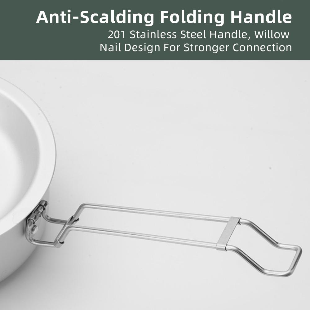 Outdoor Kochgeschirr-Set aus hochhartem, oxidiertem Aluminium, Campingtöpfe und -pfannen, kompakt und praktisch für Camping und