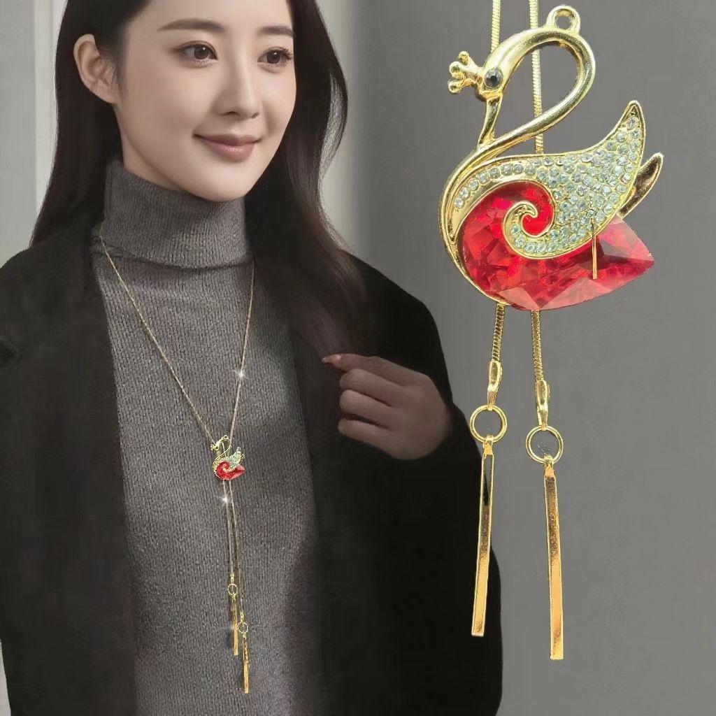 Elegante Quasten-Pulloverkette für Damen - Vielseitiges, hochwertiges europäisches und amerikanisches Design für Herbst/Winter-Mode