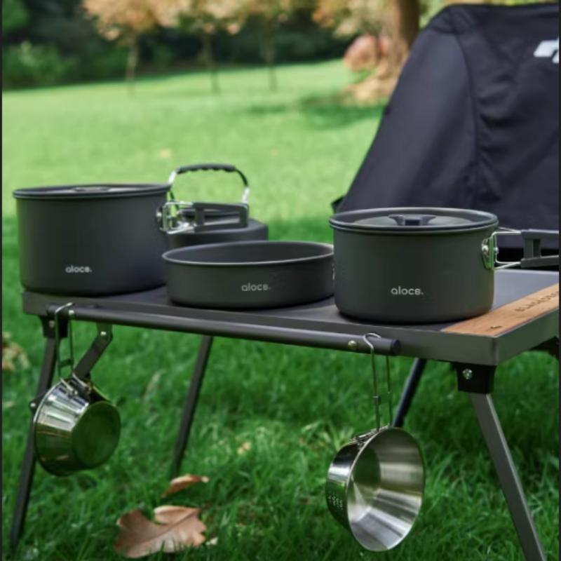 Alocs camping frying pan camping frying pan suitable for frying meat and grilling
