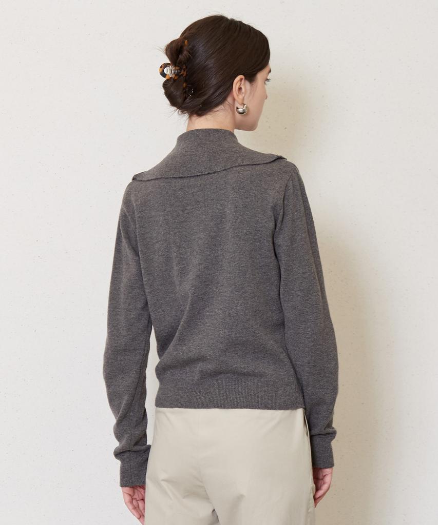 JUN BY JUN K 5-Button Placket Knit Top_Gray