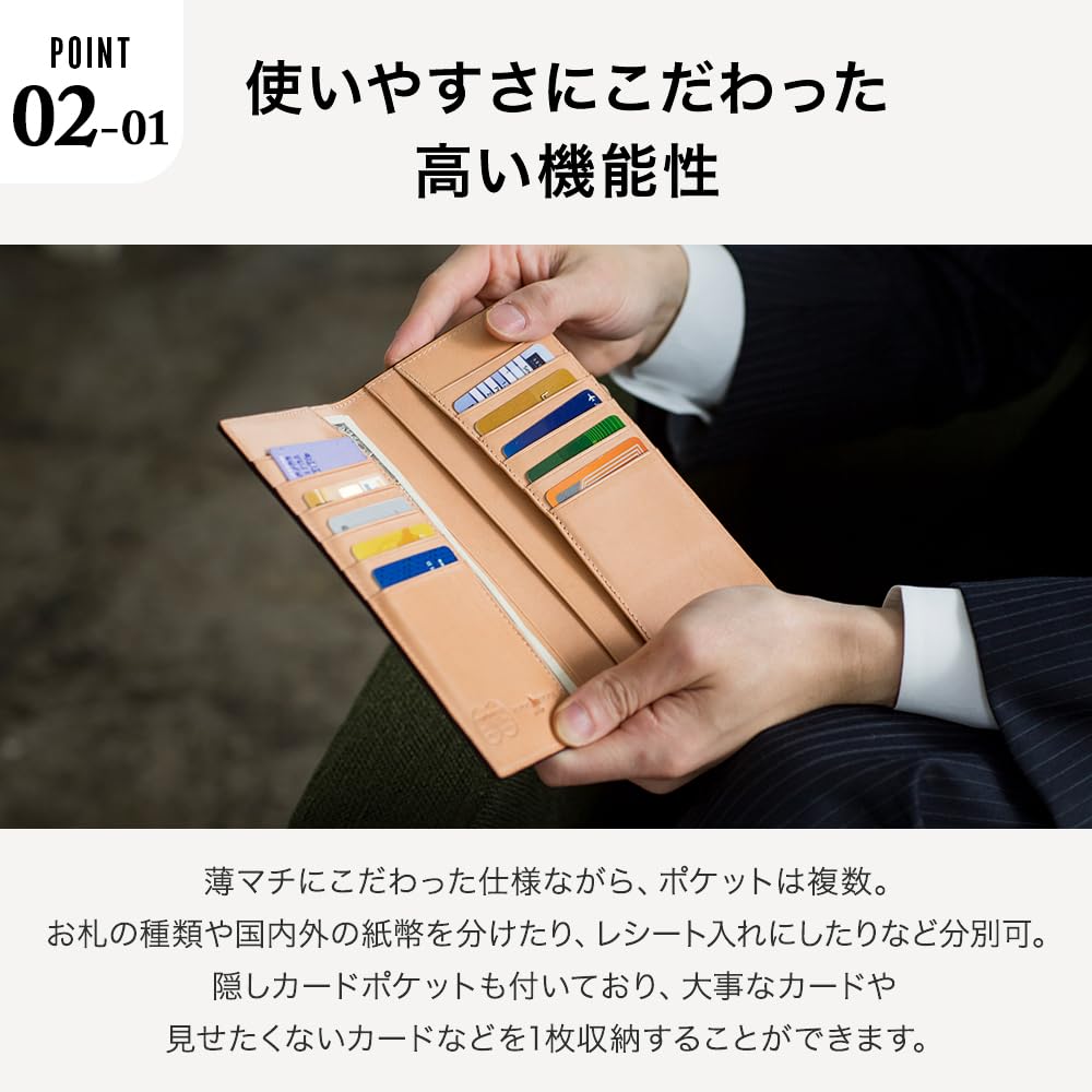 Flying Horse Cordovan Long Wallet Men's (01.Black)