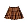 Plaid Wool Pleated Skirt for Curvy Women - High Waist A-line Short Skirt for Spring/Autumn