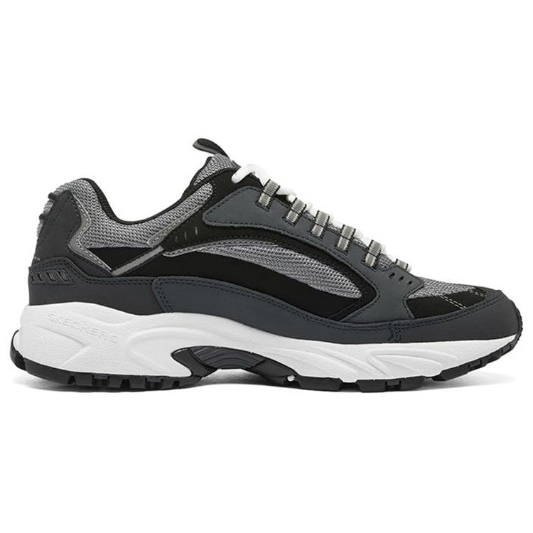 Skechers Stamina Comfortable Versatile Shock Absorbing Height Increasing Low Top Dad Shoes Men Sneakers Blue Black 50988-NVBK