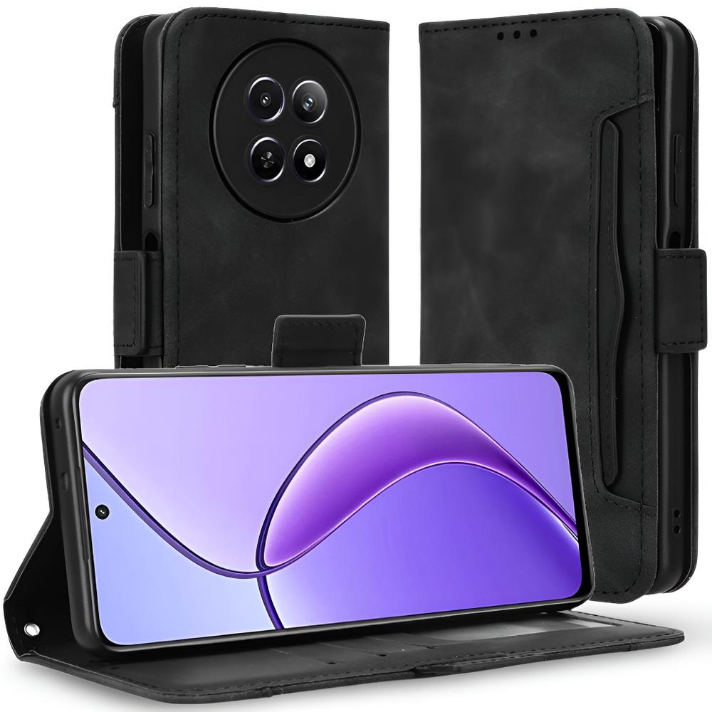 Realme 12 Flip Case, Card Slot, Black