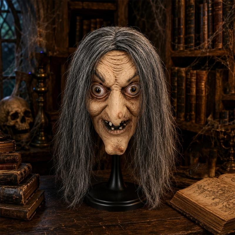 Masque de Costume de Personnage Vieilli avec Détail de Visage en Latex pour Photos de Fête, Spectacles Thématiques et Cosplay de Farce Saisonnière