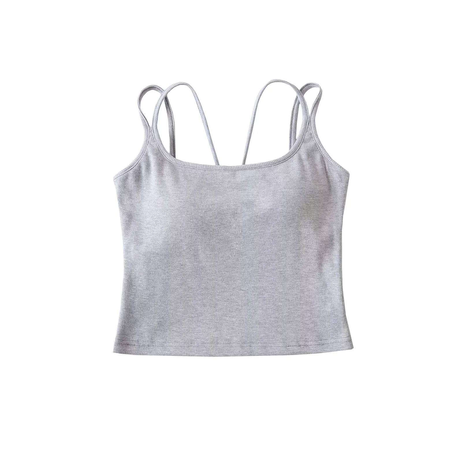 

Топ-майка с открытой спиной Spicy Girl со встроенным бюстгальтером - Коллекция весна/лето 2025 для женщин Small