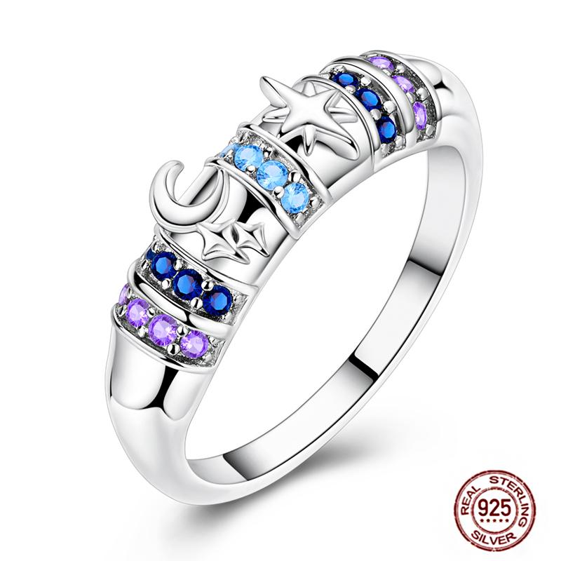 Anelli Nuziali Autentici in Zircone Arcobaleno per Donna100 Rame Cerchio Lucciola Margherita StellaLuna Cuore Rosa Anello Dito Gioielli