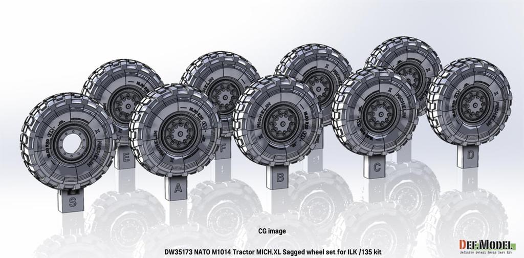 Differential Model Current NATO for MAN Tractor Weight Deformation Tire Set I Love Plastic Model Parts DW35173 1/35 M1001/M1014 Mich.XL (for Kit)