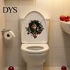 Pegatinas de Pared para Interiores Festivas y Alegres Navidad 3D Pegatina para Inodoro, Lindo Chico Elfo Rompiendo Pegatina, Decoraciones Festivas Impermeables Divertidas