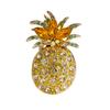 Shining Crystal Pineapple Brooch With Colorful Enamel Design Crafted From High Quality Alloy For Fashion Jewelry