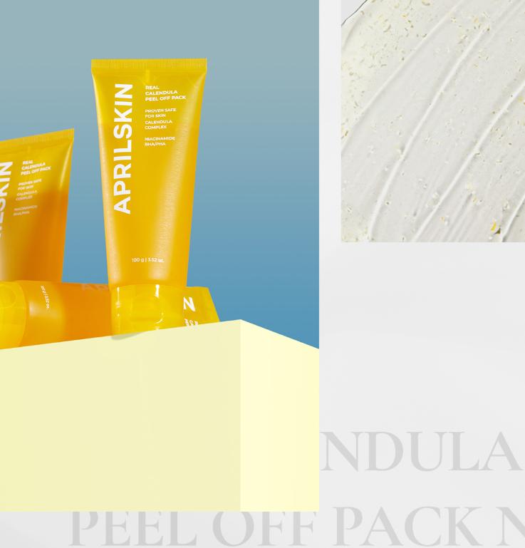 Aprilskin Calendula Peel-Off Pack 100g – Soothing & Pore Care (+Jelly Brush Gift)