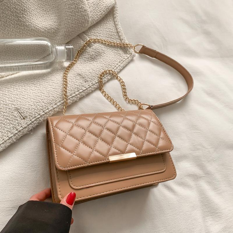 2023 Spring New Retro Shoulder Bag Women's Rhombic Chain Bag Small Square Bag Street Fashion
