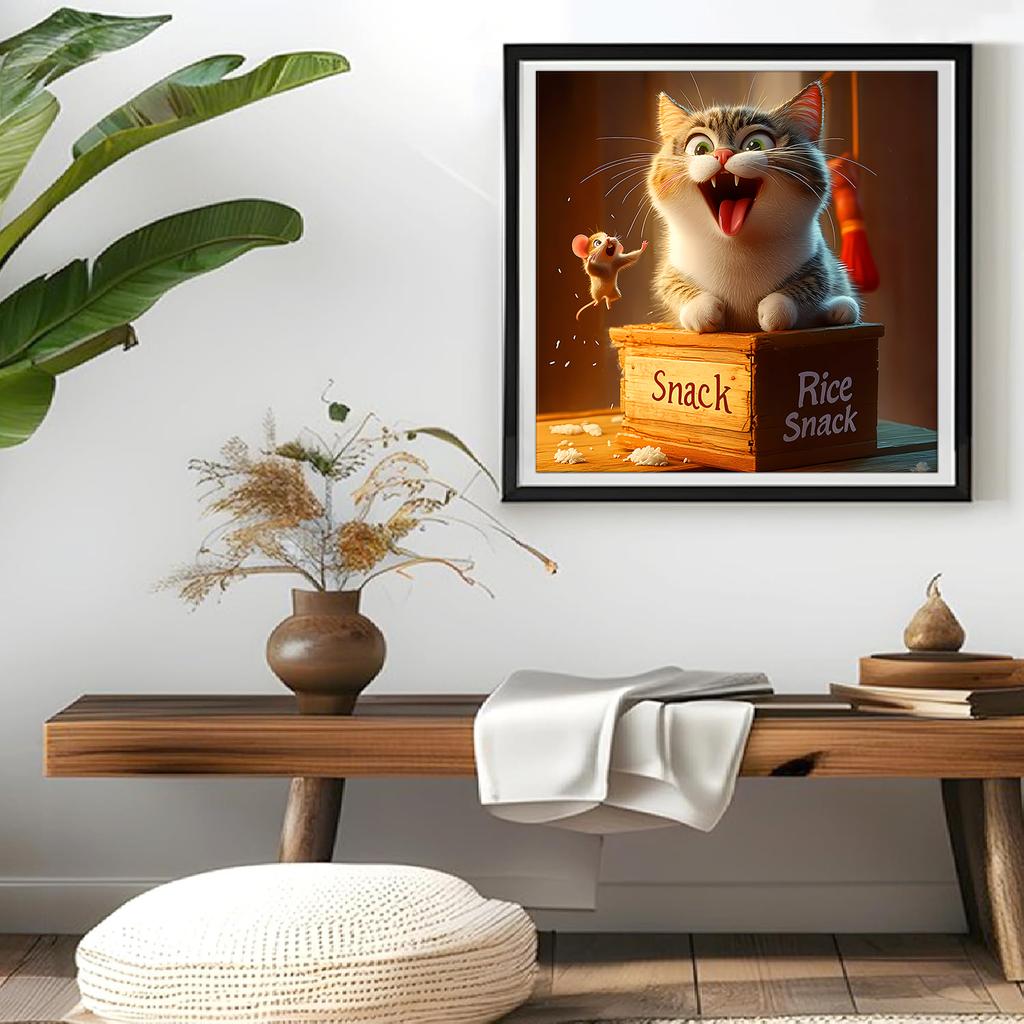 1000-Piece Colorful Cats Art Jigsaw Puzzle for Adults | Vibrant Rainbow Fantasy Painting | Animal-Themed Brain Teaser with Decor