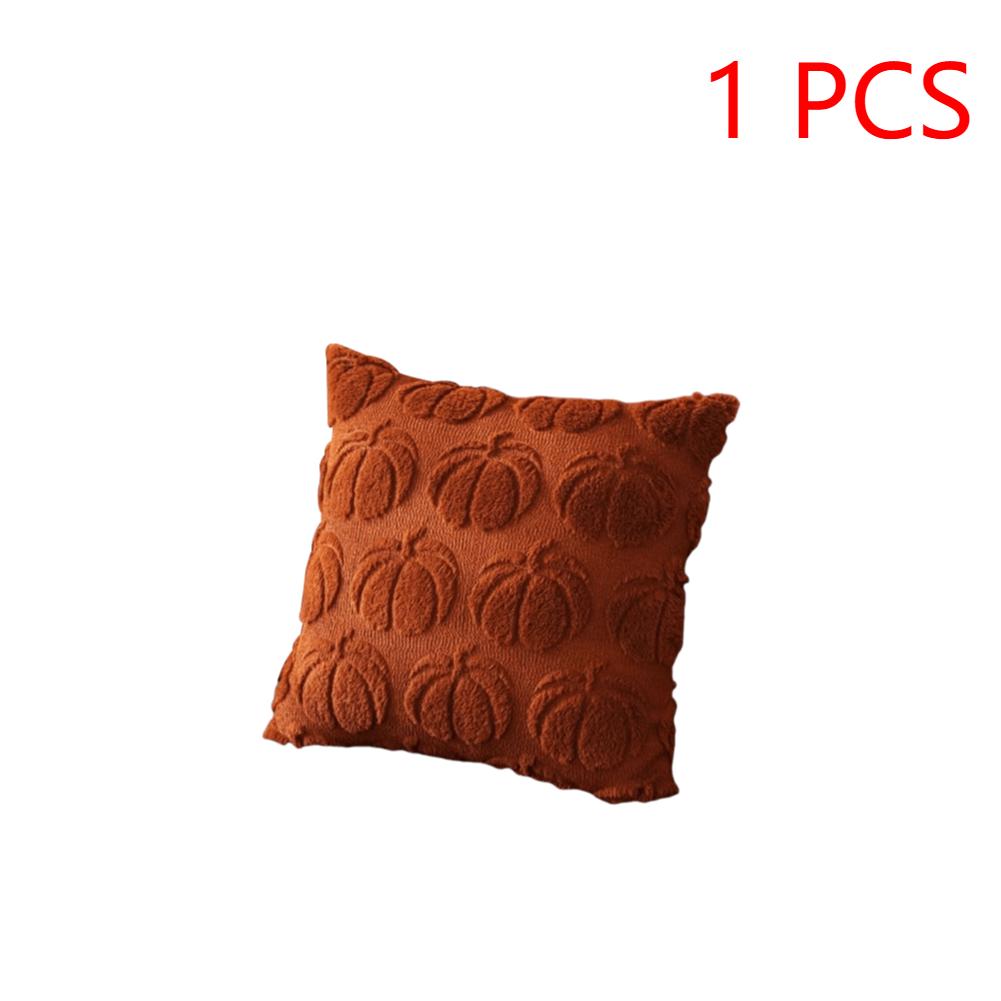 1-10Pcs 45x45CM Pumpkin Fall Decorative Throw Pillow Covers Soft Autumn Plush Accent Couch Cushion Cases for Halloween Decor