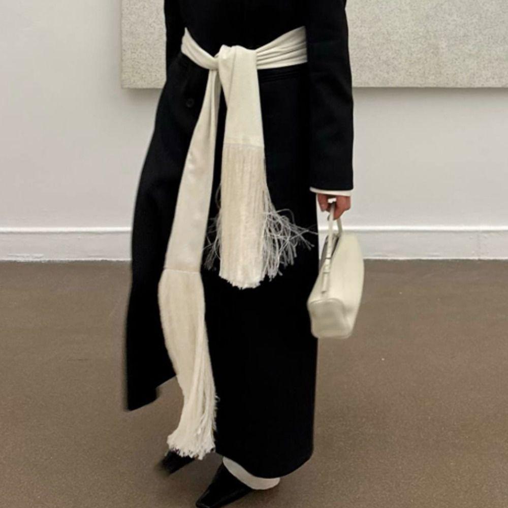 Fringed Edge Fringed Shawl Soft Solid Scarf New Tassel Scarf Jeans Decoration