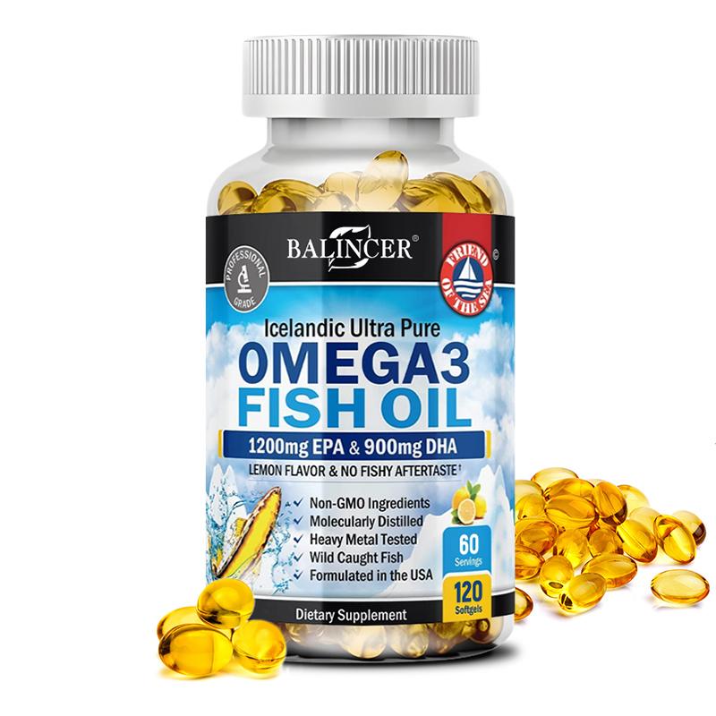 Omega-3 Acids 2250 Mg Dietary Supplement, With Epa, Dha, 120 Softgels Per Bottle 120 Capsules