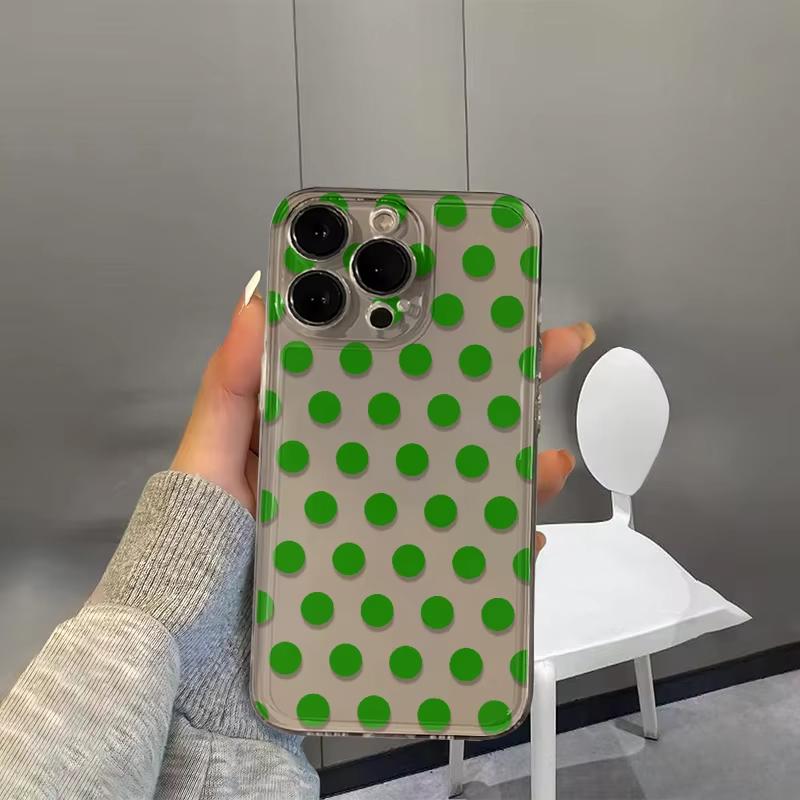 green wave dot Phone Case for iPhone 17 16 Pro Max 14 15 Plus Cover iPhone 11 12 13 16e 17 Air X XS XR Soft Shockproof Cover