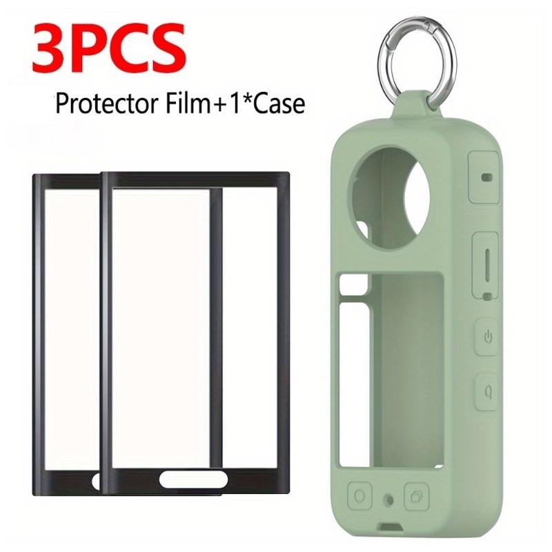 3Pcs Screen Protector Film+ 1Pcs Silicone Shell for Insta360 X5/X4/X3 Protector Anti-scratch