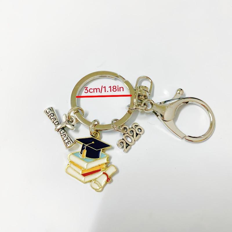 2026 Alloy Drip Oil Graduation Cap Keychain Pendant - Student Souvenir