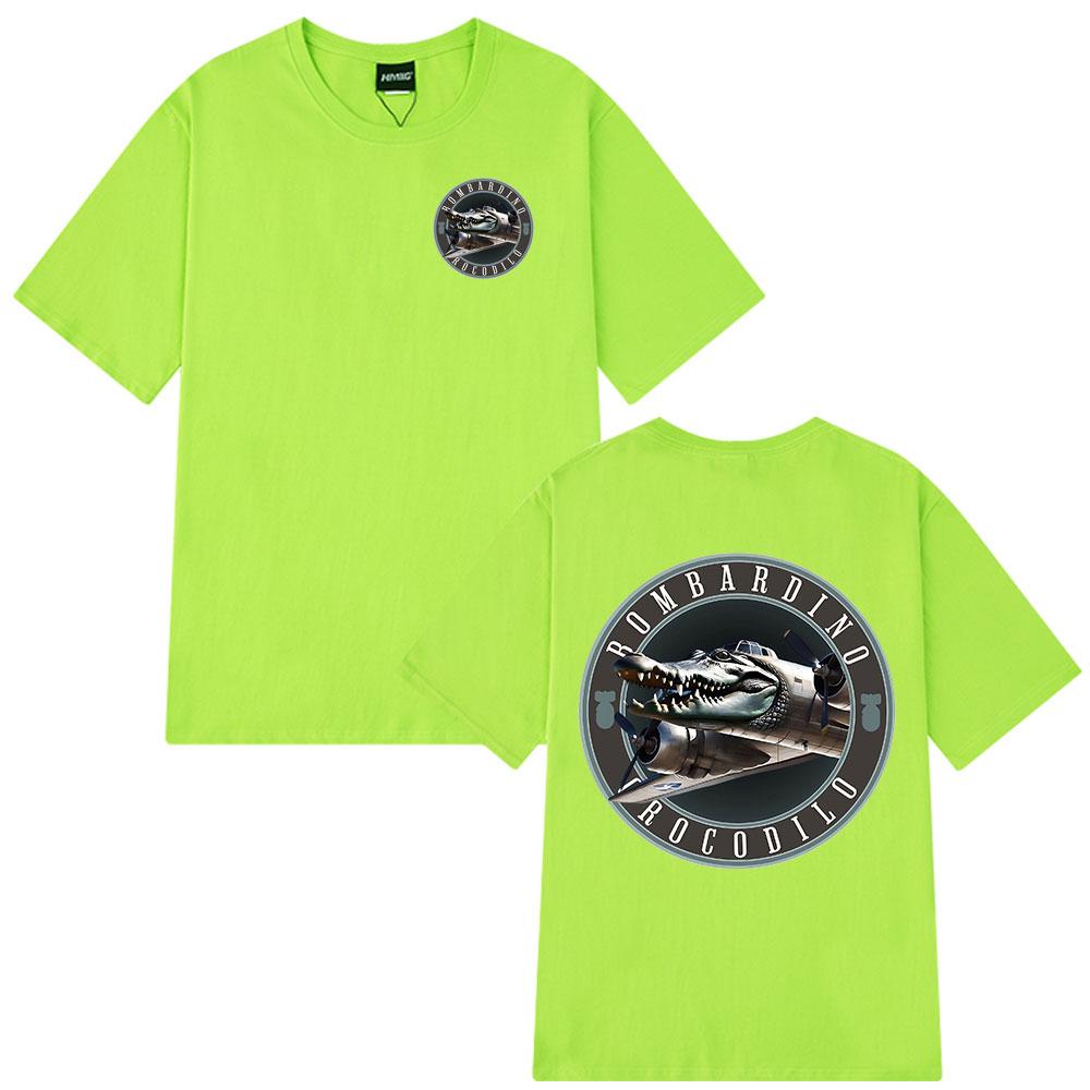 Bombardiro Crocodilo T-shirts Italian Brainrot Funny Meme Crocodile Plane Bomber T-shirt Men Women Cotton Short Sleeve T Shirts