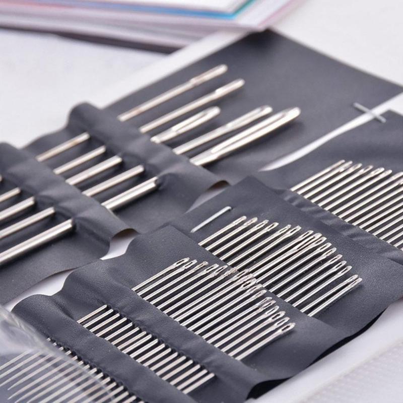 55 Stück/Los Nähnadel-Set 15cm Edelstahl-Nähnadeln für Leder Nähstifte.