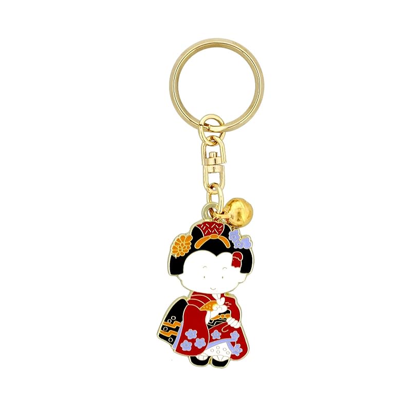 

[Daio Manufacturing] Japanese souvenirs tourist spot key ring metal inbound keyring lightweight gift Small gift (Maiko red)