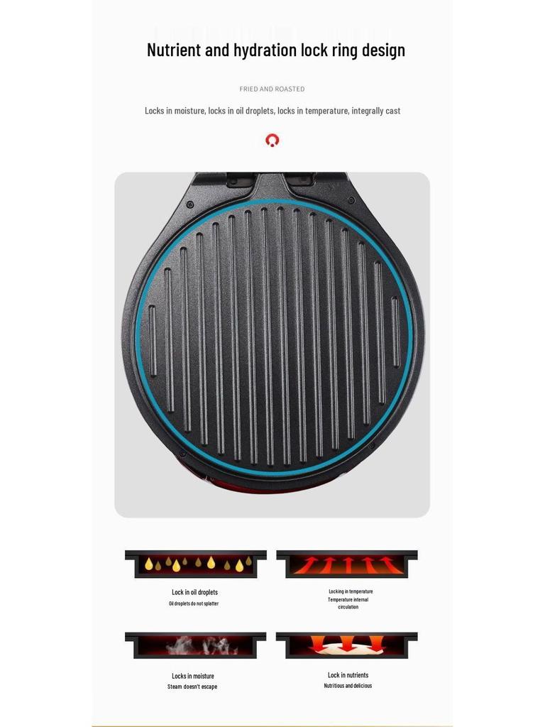 Frigideira e Grelhador Elétrico Dupla Face Profundo com Desligamento Automático