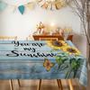 Rustic Sunflower Butterfly Rectangle Table Cloth for Table Decor Wedding Party Reusable Washable Tablecloth for Dining Room